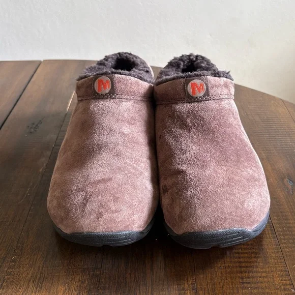 Merrell Women’s Primo Chill Chocolate Brown Suede Clogs w/ Cozy Lining, Sz. 9 - Picture 3 of 10